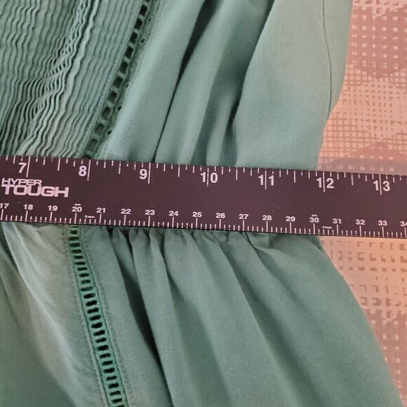 Matilda Jane Maxi Dress Womens Small Green Sleeveless Rayon Comfy Long Crochet - Picture 16 of 16